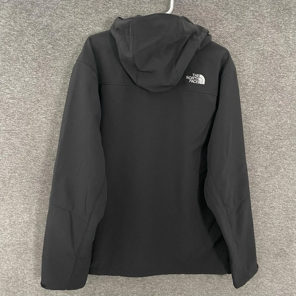 The North Face Windwall Jacket Mens XL Black Hooded Softshell Zip Pockets